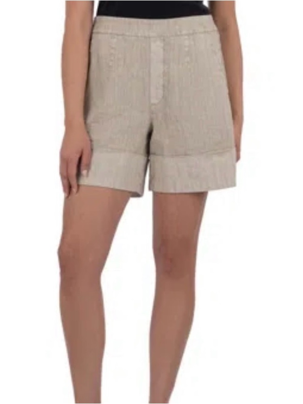 Kut From the Kloth Linen Cuffed Shorts in Beige Women’s Small